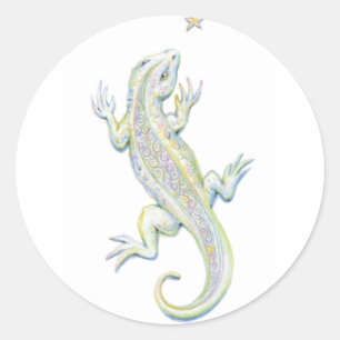 Rainbow Lizard Ronde Sticker