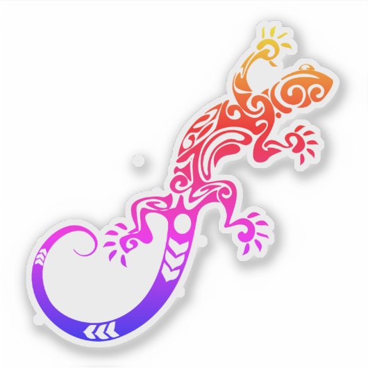 Rainbow Lizard Transparant Sticker (Voorkant)