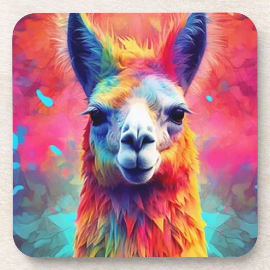 Rainbow Llama Bier Onderzetter (Voorkant)