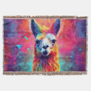 Rainbow Llama Deken