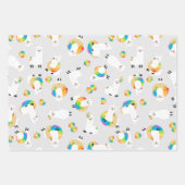 Rainbow Llama Donuts Kinder Schattig Inpakpapier Vel (Voorkant 3)