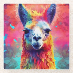 Rainbow Llama Glazen Onderzetter