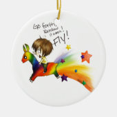 Rainbow Llama Keramisch Ornament (Voorkant)