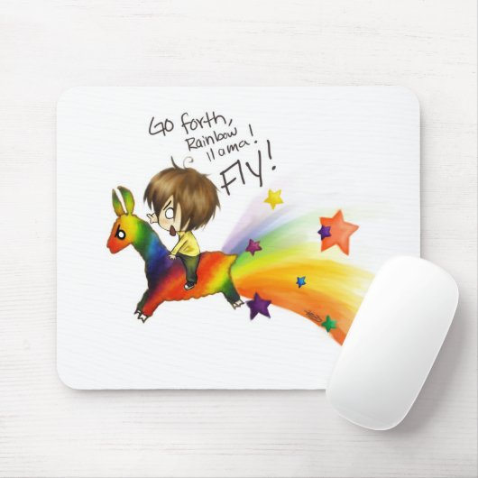 Rainbow Llama Muismat (Met muis)