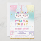 Rainbow Llama Pajama Birthday Party Sleepover Kaart (Voorkant)