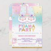 Rainbow Llama Pajama Birthday Party Sleepover Kaart (Voorkant / Achterkant)