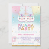 Rainbow Llama Pajama Verjaardagsfeest Sleepover Kaart (Voorkant)