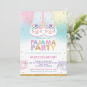 Rainbow Llama Pajama Verjaardagsfeest Sleepover Kaart (Staand voorkant)