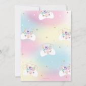 Rainbow Llama Pajama Verjaardagsfeest Sleepover Kaart (Achterkant)