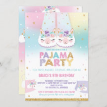 Rainbow Llama Pajama Verjaardagsfeest Sleepover