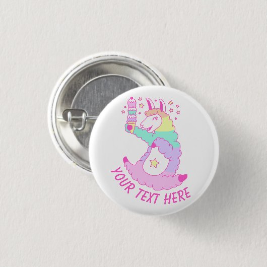 Rainbow Llama Ronde Button 3,2 Cm (Voorkant /achterkant)
