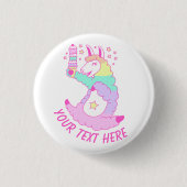 Rainbow Llama Ronde Button 3,2 Cm (Voorkant)