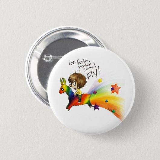 Rainbow Llama Ronde Button 5,7 Cm (Voorkant /achterkant)