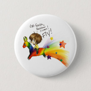 Rainbow Llama Ronde Button 5,7 Cm
