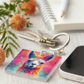 Rainbow Llama Sleutelhanger (Voorkant Rechts)