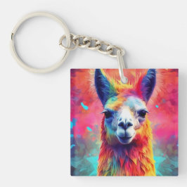 Rainbow Llama Sleutelhanger