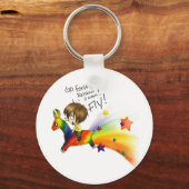 Rainbow Llama Sleutelhanger (Voorkant)