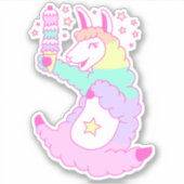 Rainbow Llama Sticker (Voorkant)