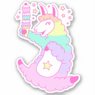 Rainbow Llama Sticker