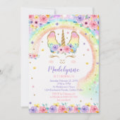 Rainbow Llamacorn Invitation - Llamacorn Kaart (Voorkant)