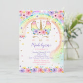 Rainbow Llamacorn Invitation - Llamacorn Kaart (Staand voorkant)