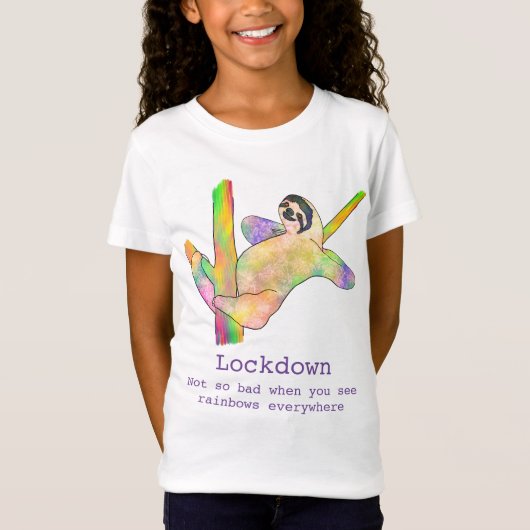 Rainbow Lockdown Slots Cute Colorful Animal Art T-shirt (Voorkant)