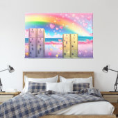 Rainbow Lockers AI-kunst  Canvas Afdruk (Insitu (Slaapkamer))