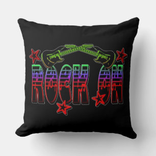 Rainbow Logo Rock on Guitars & Stars Kussen