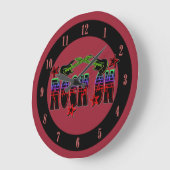 Rainbow Logo Rock on Guitars & Stars Wall Clock Grote Klok (Hoek)