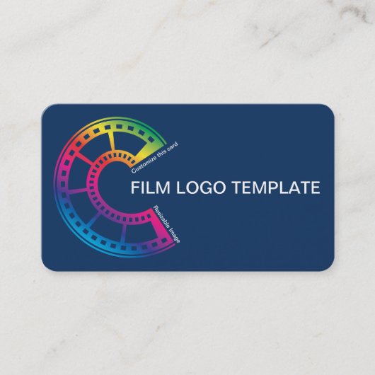 Rainbow Logo Simple Media Filmstrip Visitekaartje (Voorkant)