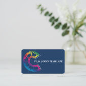 Rainbow Logo Simple Media Filmstrip Visitekaartje (Staand voorkant)