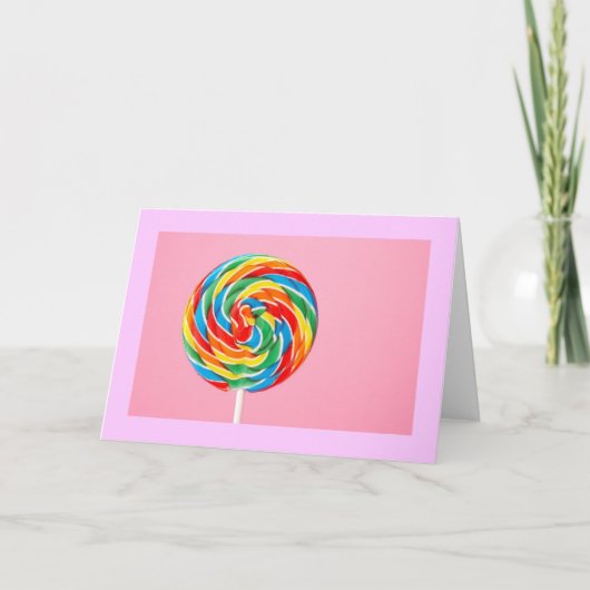 Rainbow Lollipop Kaart (Voorkant)