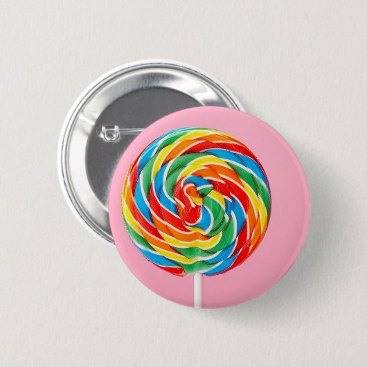 Rainbow Lollipop Ronde Button 5,7 Cm (Voorkant /achterkant)