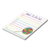 Rainbow Lollipop-Snoep, aangepast voor lijst Notitieblok (Linkerzijde)