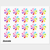 Rainbow Lollipop Swirl Circle Party Stickers (Vel)