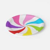 Rainbow Lollipop Swirl Papieren Bordje (Gekanteld)