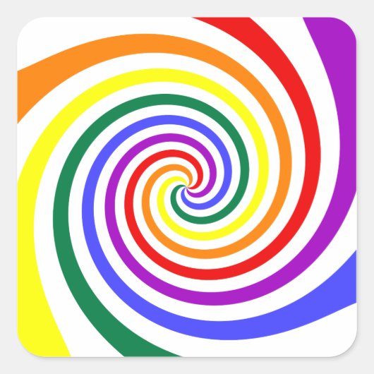 Rainbow Lollipop Vierkante Sticker (Voorkant)