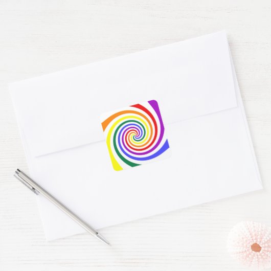 Rainbow Lollipop Vierkante Sticker (Envelop)
