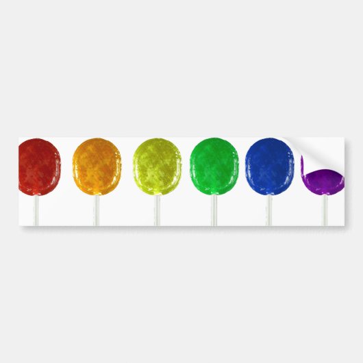 Rainbow Lollipops Bumpersticker (Voorkant)