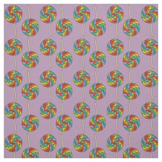 Rainbow Lollipops Fabric Stof (Swatch)