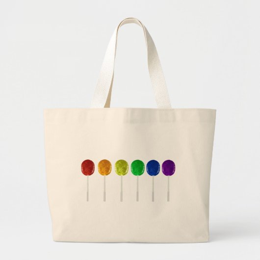 Rainbow Lollipops Grote Tote Bag (Voorkant)