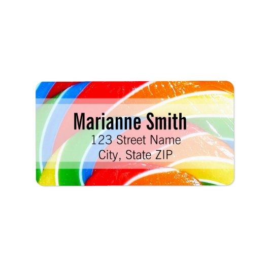 Rainbow Lolly Swirl Etiket (Voorkant)