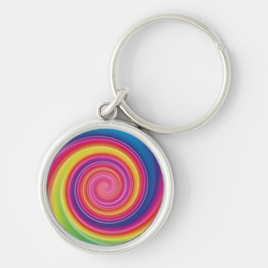 Rainbow Lollypop Colorful swirl Sleutelhanger (Voorkant)