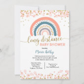 Rainbow Long Distance Baby shower Invitation Kaart (Voorkant)