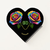 Rainbow Long Stem-Roos Notitieboek (Achterkant)