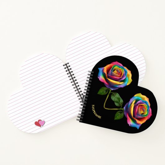 Rainbow Long Stem-Roos Notitieboek (Binnen)