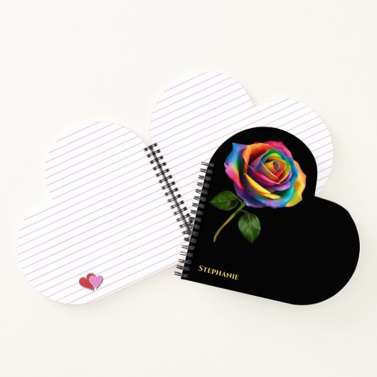 Rainbow Long Stem-Roos Notitieboek (Binnen)