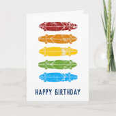 Rainbow Longboards Skateboards Aangepaste bericht Kaart (Voorkant)