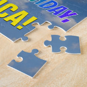 Rainbow look "11" & "HAPPY BIRTHDAY", Cloudy Sky Legpuzzel (Zijkant)