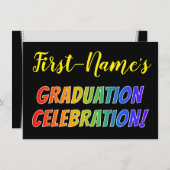 Rainbow Look "AFSTUDEREN VIERING!" Uitnodiging (Voorkant / Achterkant)